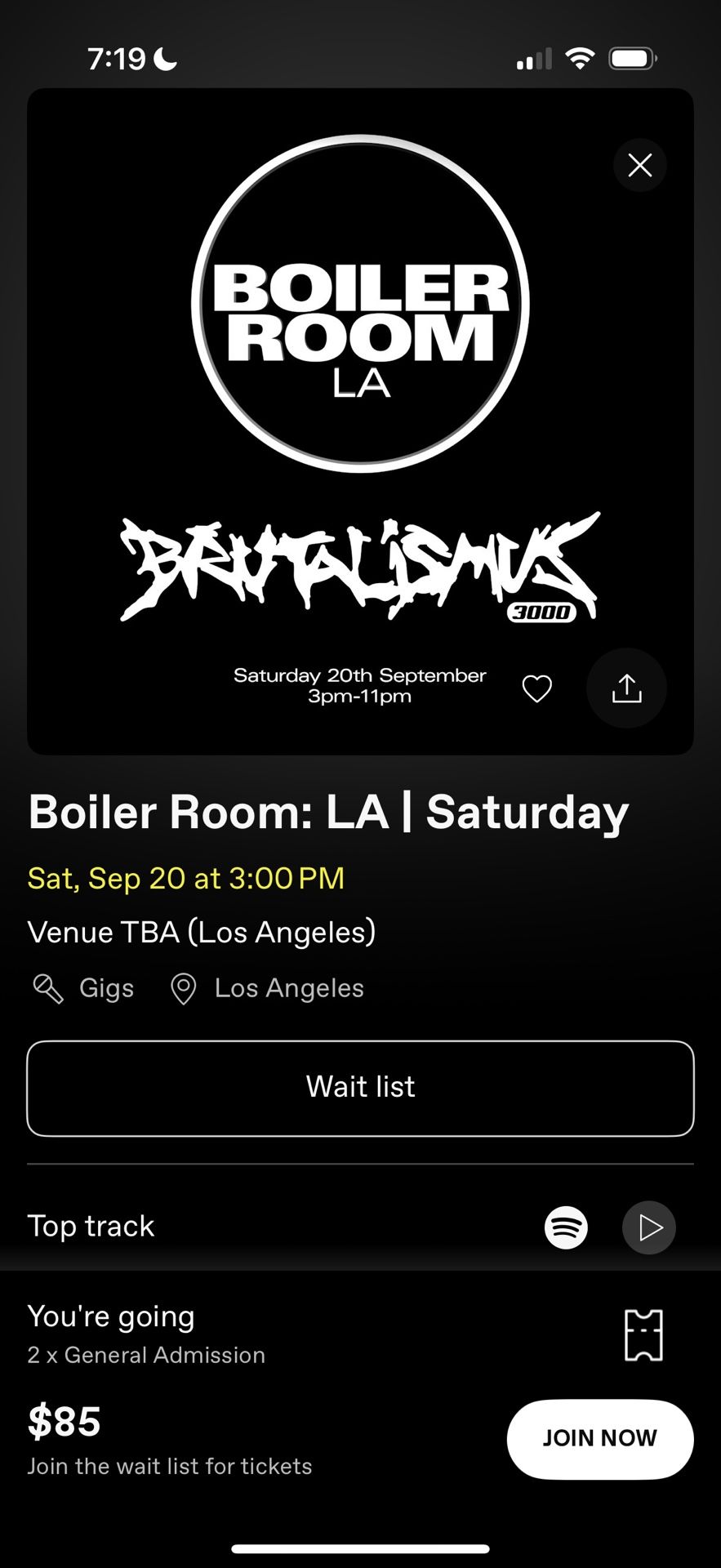MUSTARD BOILER ROOM TICKETS 