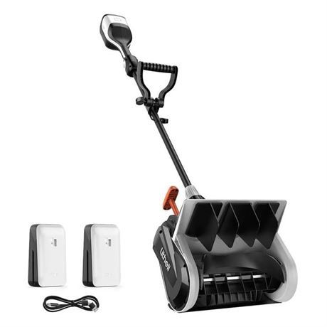Litheli U20 Cordless Snow Shovel, 20V 12-Inch Battery Powered Snow Thrower, Battery Snow Blower with Auxiliary Handle, with 2*2.5Ah Li-ion Battery