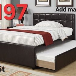 TWIN BED PLUS TRUNDLE DEAL SPECIALS ADD MATTRESS FINANCING AVAILABLE IS EASY TO QUALIFY WITH NO MONEY DOWN NO CREDIT CHECK