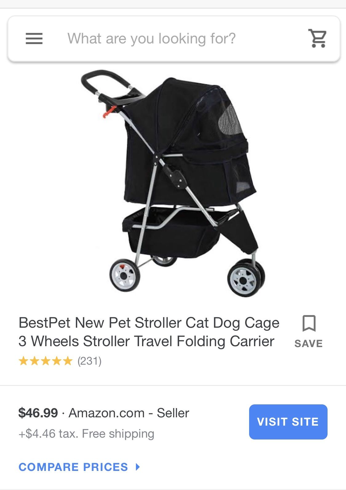 BestPet 3 Wheels Folding Stroller