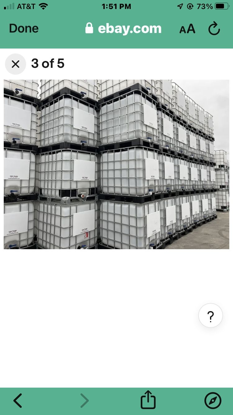 IBC Tote Totes. Water Liquid Container. 330 Gallons. 275 Gallons Holding Tank