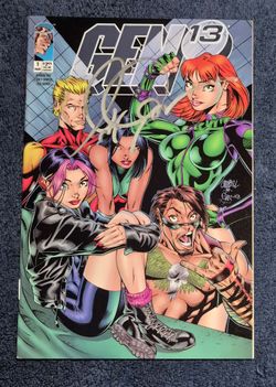 GEN 13 V2 # 1 BLUE THUMBS UP CVR SIGNED ALEX GARNER 1995 NM IMAGE JS CAMPBELL