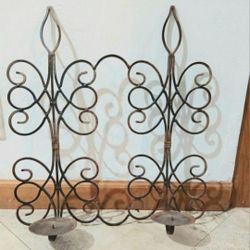 Beautiful Twin Metal Candle Holders Wall Hanging
