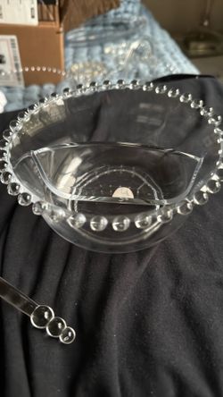 Candlewick Bowl With Separator And Spoon