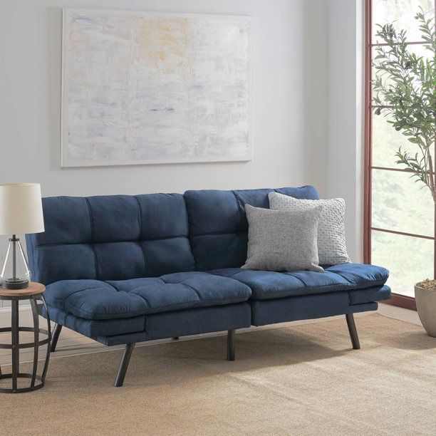 Mainstays Memory Foam Futon, Blue Suede