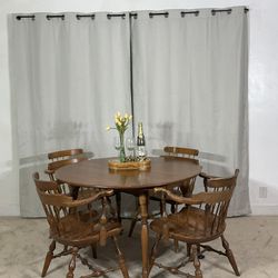 Drop Leaf Kitchen Dining Table With 4 Tavern Chairs SOLID WOOD