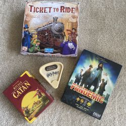 Board game Bundle | Ticket To Ride | Pandemic | Rivals For Catan | Trivial Pursuit
