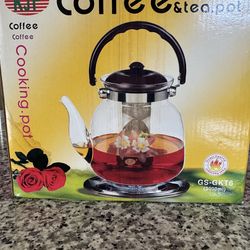 Glass tea and coffee pot (heat-resistant)