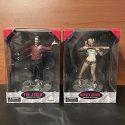 Large DC Harley Quinn and Joker statues