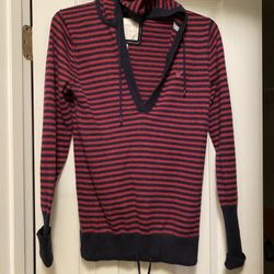 Ladies Hooded Sweater Size L By American Eagle