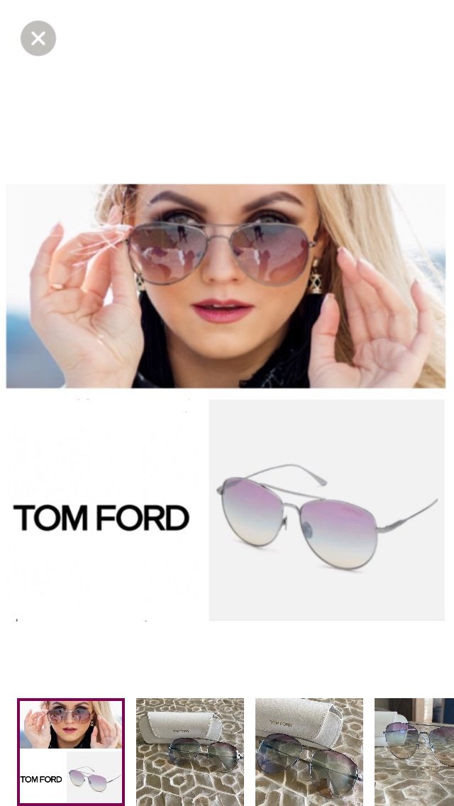 TOM FORD Milla Aviators 59mm in Silver Violet