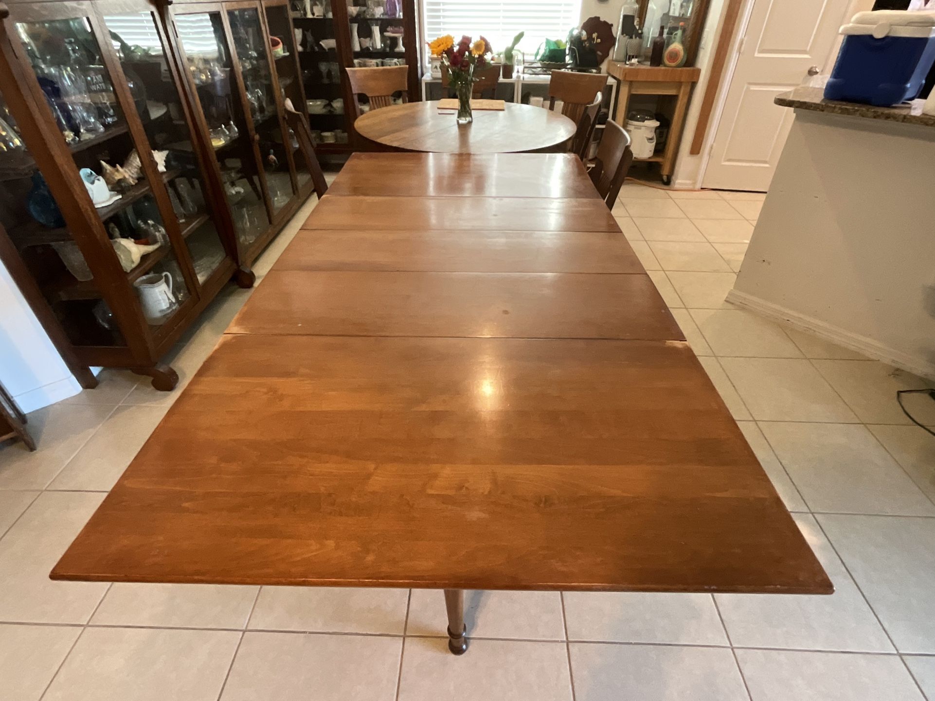 Vintage Solid Maple Drop Leaf Extendable Table