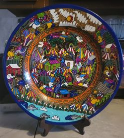 Vintage tage Mexican hand painted plate