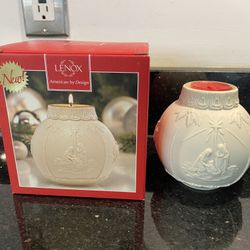 Vintage Lenox Ornamental Glow Nativity Votive 4” with Red Tea Light NEW