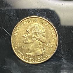 24k Gold Quarter 2000 Hampshire