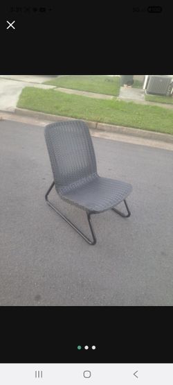 DK GRAY WICKER SLING CHAIR