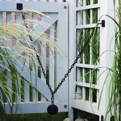 Cast Iron Gate Cannonball Closer/Decor - Black Powder Coat Finish - 8 lbs