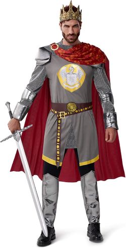 Halloween King Costume Men, Medieval War King Costume Men for Halloween Party (MEDIUM)