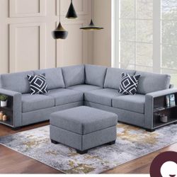 $599 No Tax 4-Pc Convertible Sectional Sofa 