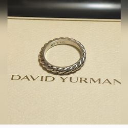 David Yurman Sculpture Cable Narrow Ring Band Size 7 US