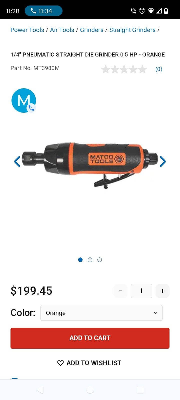 Mac Tools Angle Die Grinder