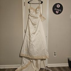 David's Bridal Strapless WEDDING GOWN