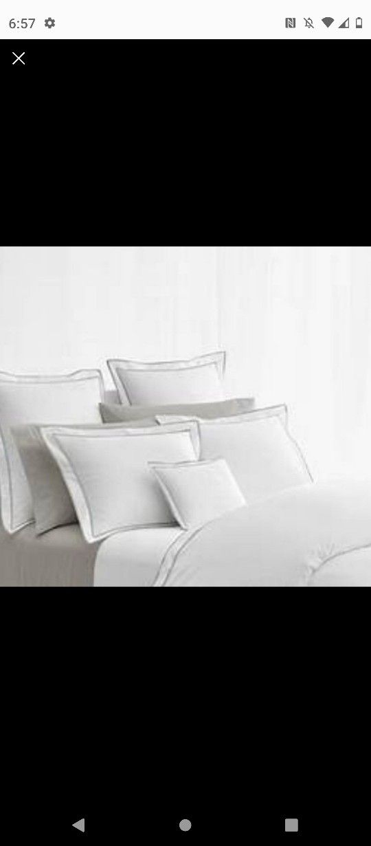 Ralph Lauren Home Greenwich 300 Thread Count Sateen King Sham Deco White $290