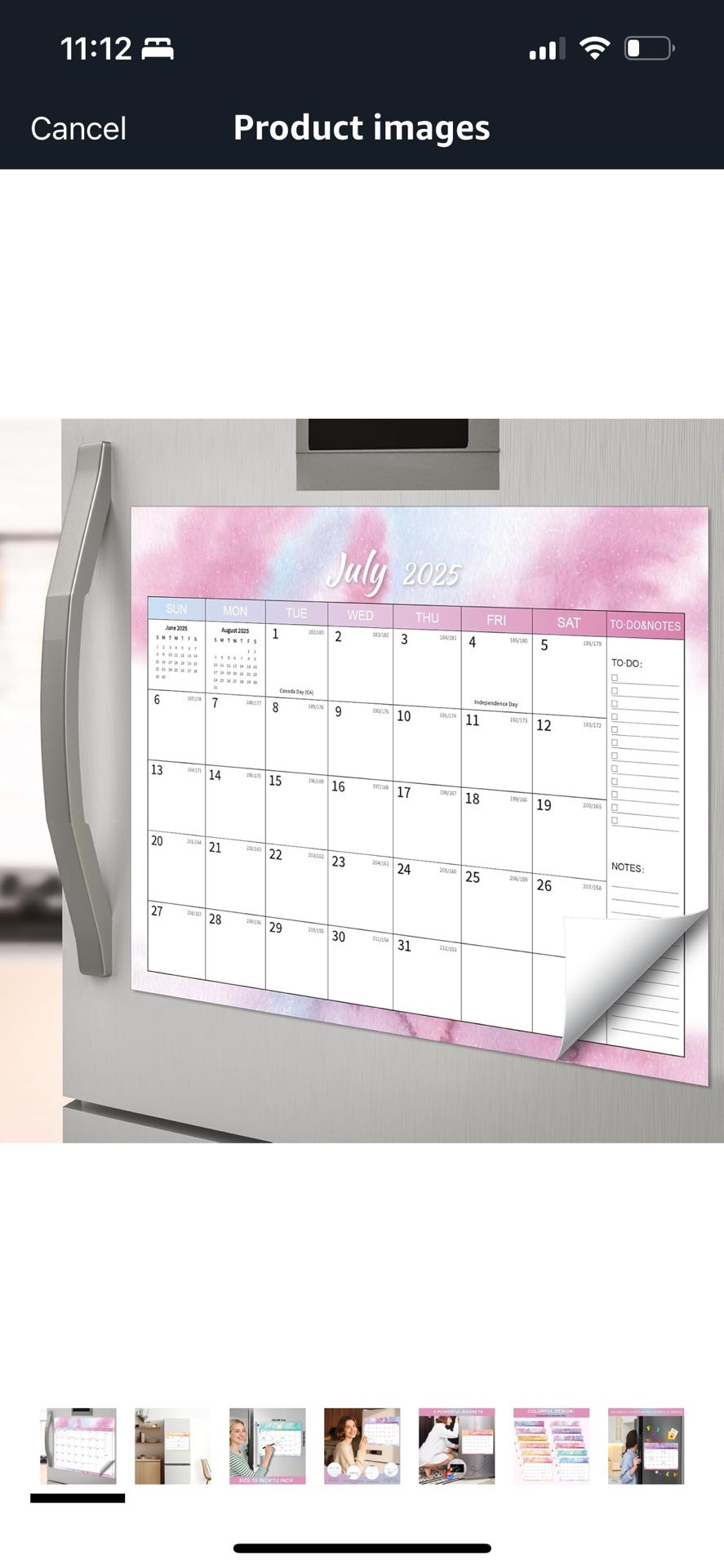 Magnetic Calendar For Refrigerator