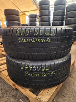 275 50R 22 USED TIRES SUMITOMO 2755022 USED TIRES (PAIR) MOUNT BALANCE INCLUDED