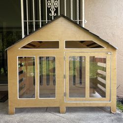 Large Custom Made Wooden Dog Cage Crate House Kennel With Shingles 