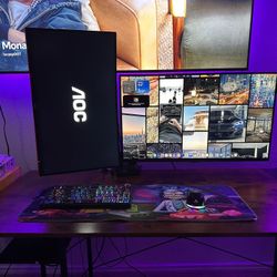 Dual monitor setup w/ mouse and keyboard