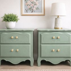 Sage Green Beautiful Nightstands 