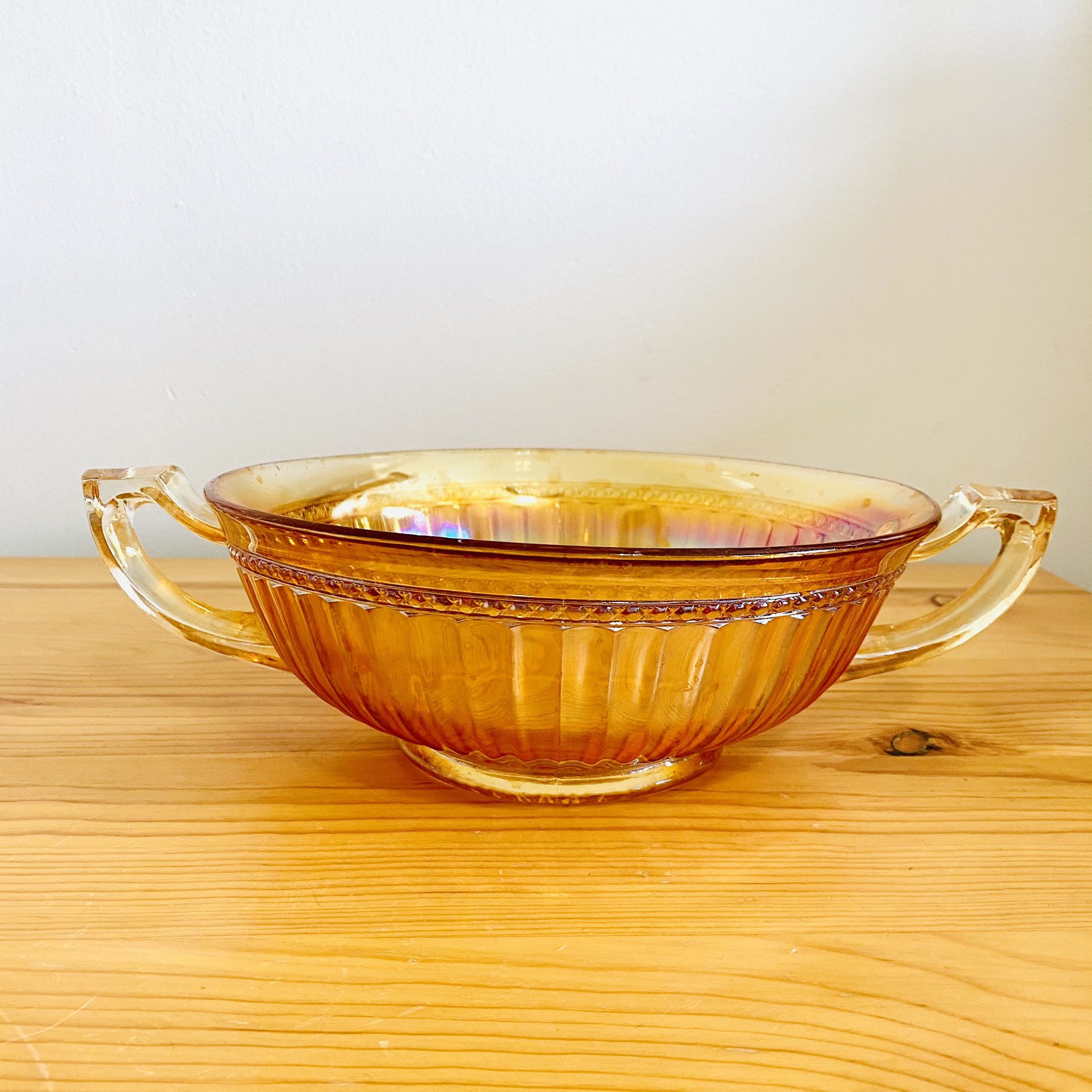 Antique Vintage Depression Glassware Bowl Carnival Glass Imperial