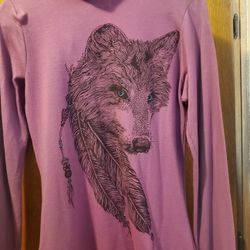 Purple lauren moshi sweatshirt Wolf with feathers

