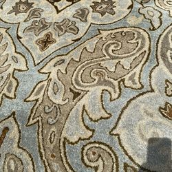 Large Area Rug In, Light Blue, Gray, Brown