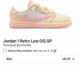 AIR JORDAN 1 LOW SP (PS) - SHY PINK-TROPICAL PINK 3Y CONFIRMED