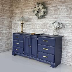 Navy Blue Dresser - Credenza - TV Console - Sideboard - Buffet 