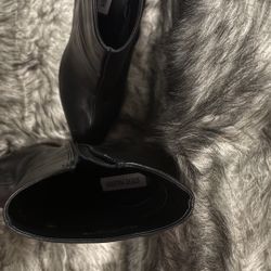 Steve Madden Black Leather Ankle Stiletto Boots