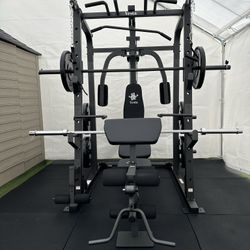  Smith Machine SM1001/FID Adj Bench/Gym Equipment/Fitness/Squat Rack/‼️⭕️WEIGHTS AND OLYMPIC BARBELL SOLD INDIVIDUALLY ⭕️‼️FREE  DELIVERY🚚 