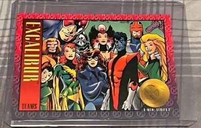 Excalibur 1993 Marvel Skybox Xavier's Files Teams #82 Comic Card