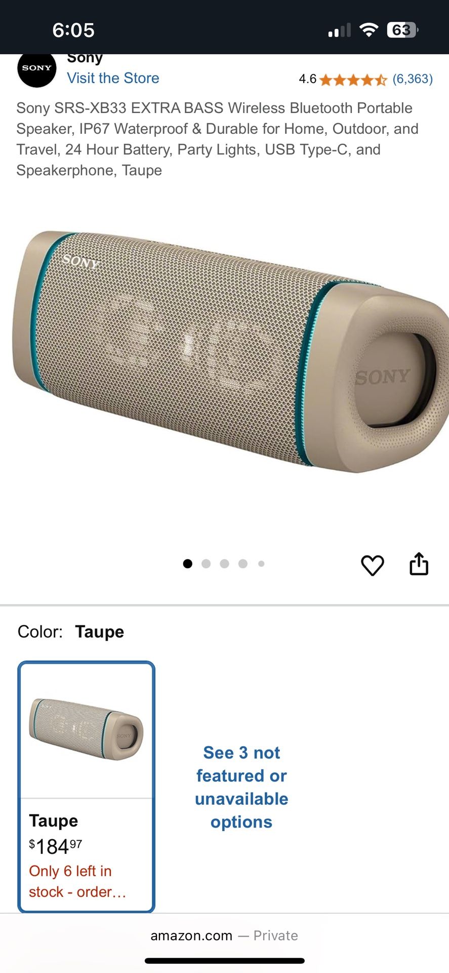 Sony SRS-XB33 Speaker