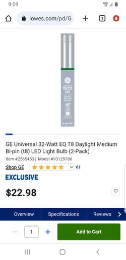 48" GE LED light Bulbs
