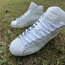 Size 13 Men All White Adidas 