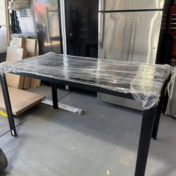 Black Glass Top & Metal Indoor/outdoor dining Table