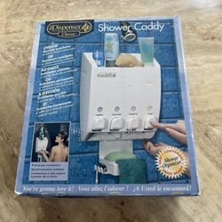 NEW.  DISPENSER SHOWER CADDY Better Living Dispenser organizer easy install