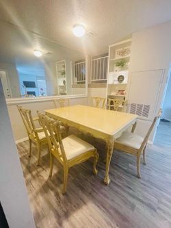 Dining table set.