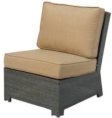 Outdoor Wicker Armless Chairs with Cushions, Brown