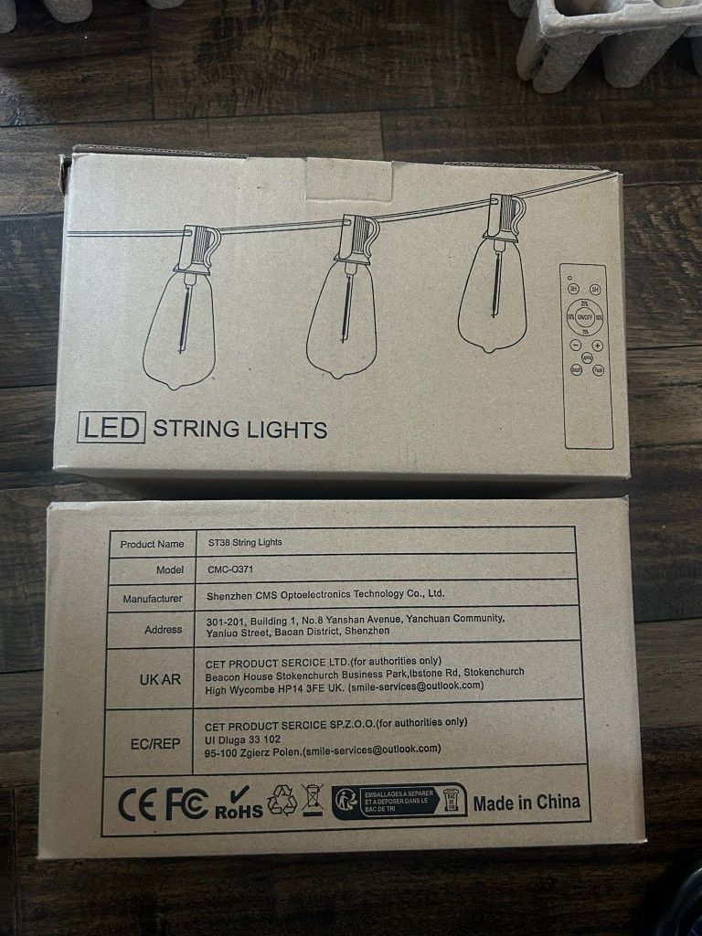 100 FT Outdoor String Lights for Outside LED Patio Lights Waterproof