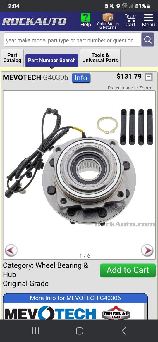 F250/F350 FRONT WHEEL BEARING AND HUB ASSEMBLY