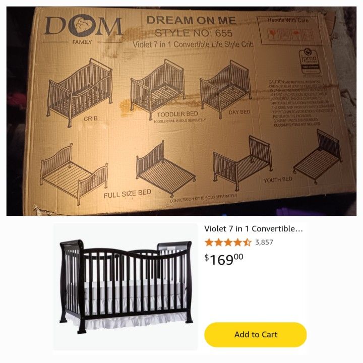 Dream On Me in Convertible Crib